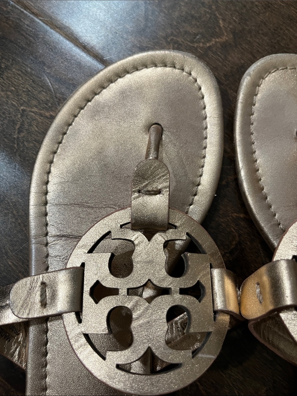 Tory Burch Rose Gold Logo Miller Thong Sandals - Women - Picture 5 of 11